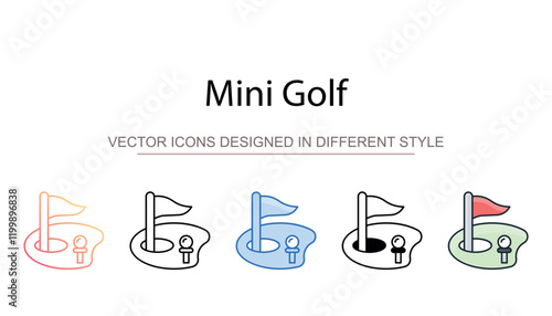 Mini Golf icon design with white background stock illustration