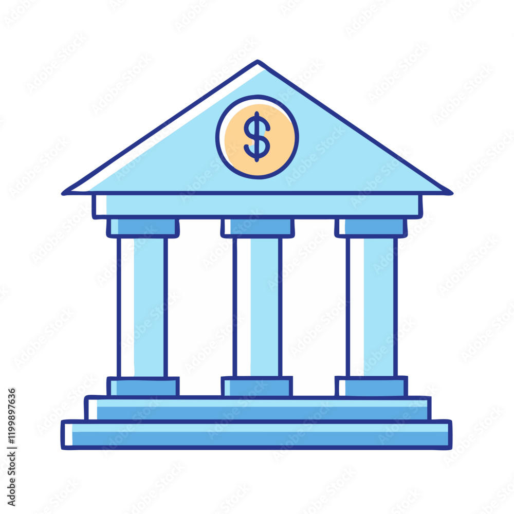 bank building icon, bank building vector illustration-simple illustration of bank building, perfect for bank building logos and themed design 