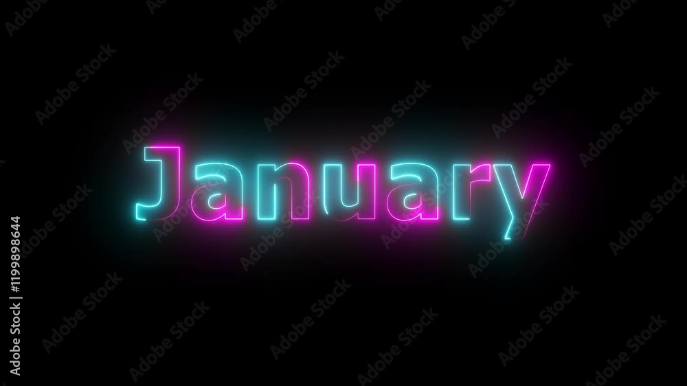 Illuminated January Text with Neon Glow Effect.
Modern Neon Typography for January Month . Illuminated January Text with Neon Glow Effect.
Modern Neon Typography for January Month .