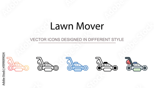 Lawn Mover icon design with white background stock illustration