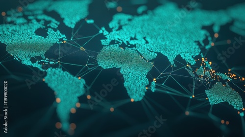 Visualizing global logistics network worldwide infographic digital space aerial view interco standard photo