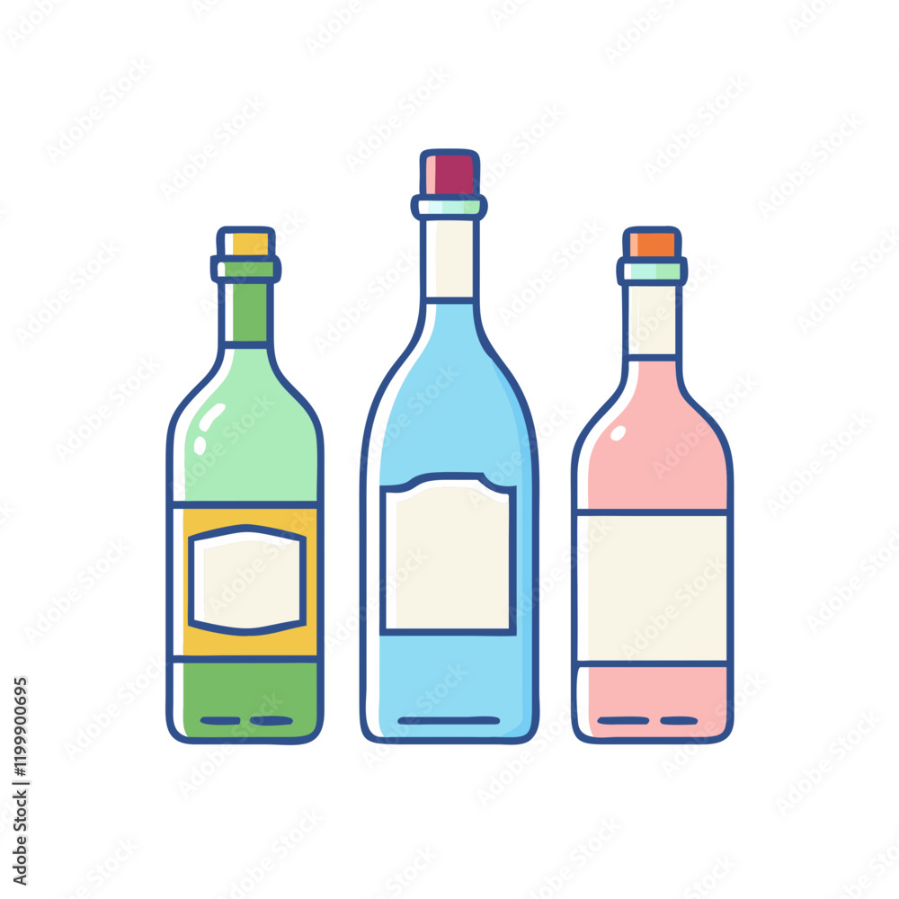 bottles of alcohol icon, bottles of alcohol vector illustration-simple illustration of bottles of alcohol, perfect for bottles of alcohol logos and themed design 