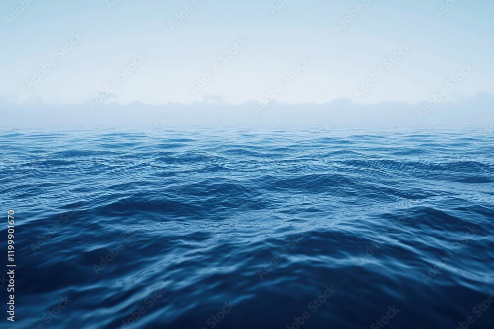 Endless Blue Ocean with Gentle Waves, Clear Sky, Faint Clouds on Horizon, Serene Background for Text or Images Endless Blue Ocean with Gentle Waves, Clear Sky, Faint Clouds on Horizon, Serene Background for Text or Images