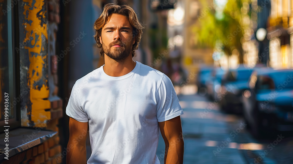 Young Man in White T-Shirt Young Man in White T-Shirt