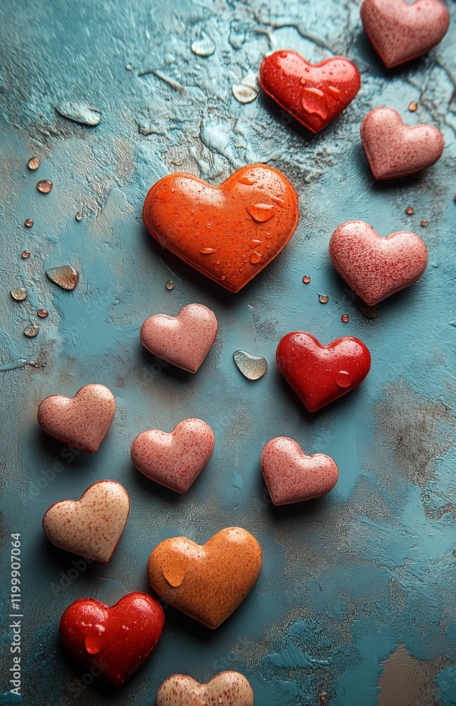 Obraz premium Valentines Day card with hearts.