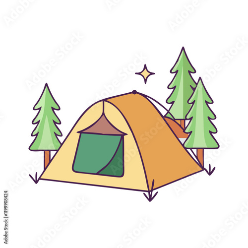 camping icon, camping vector illustration-simple illustration of camping, perfect for camping logos and themed design 