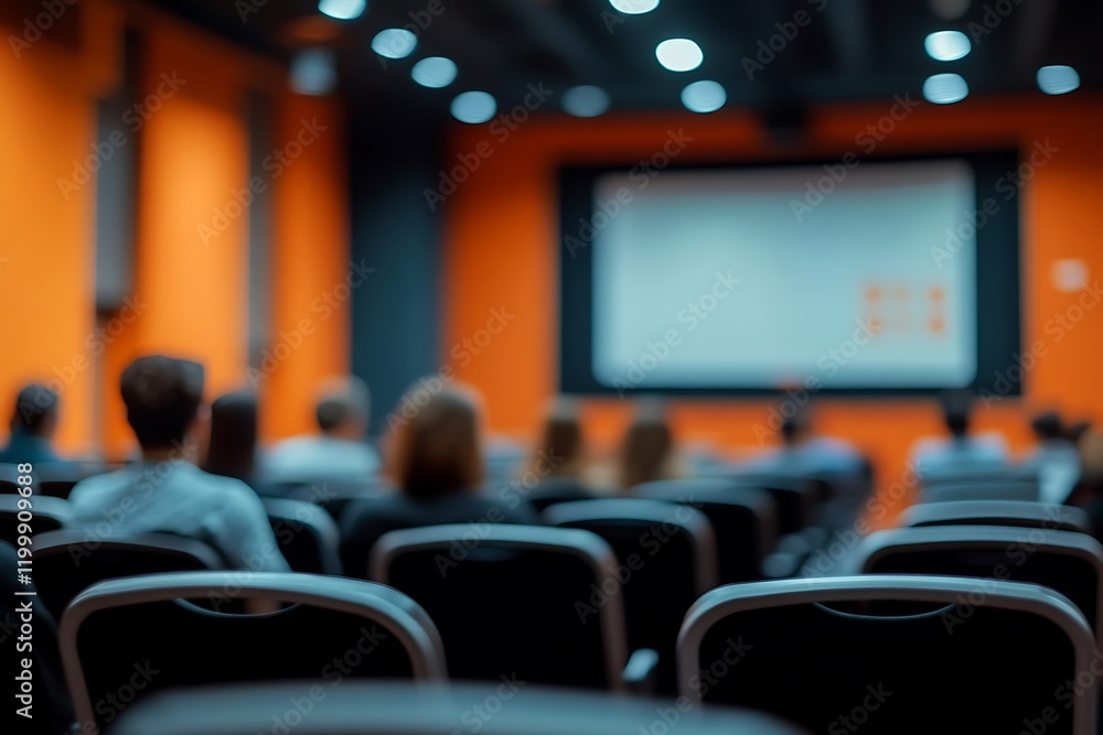 Business Training Session Audience Projector Screen Business Training Session Audience Projector Screen