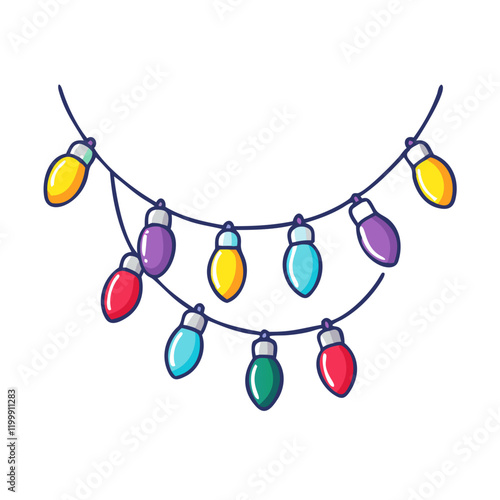 christmas lights icon, christmas lights vector illustration-simple illustration of christmas lights, perfect for christmas lights logos and themed design 