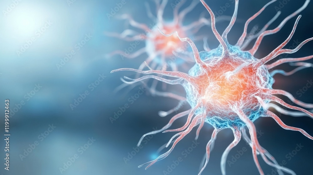 virus and antivirus concept. Microorganisms with intricate structures floating in a blue background. virus and antivirus concept. Microorganisms with intricate structures floating in a blue background.