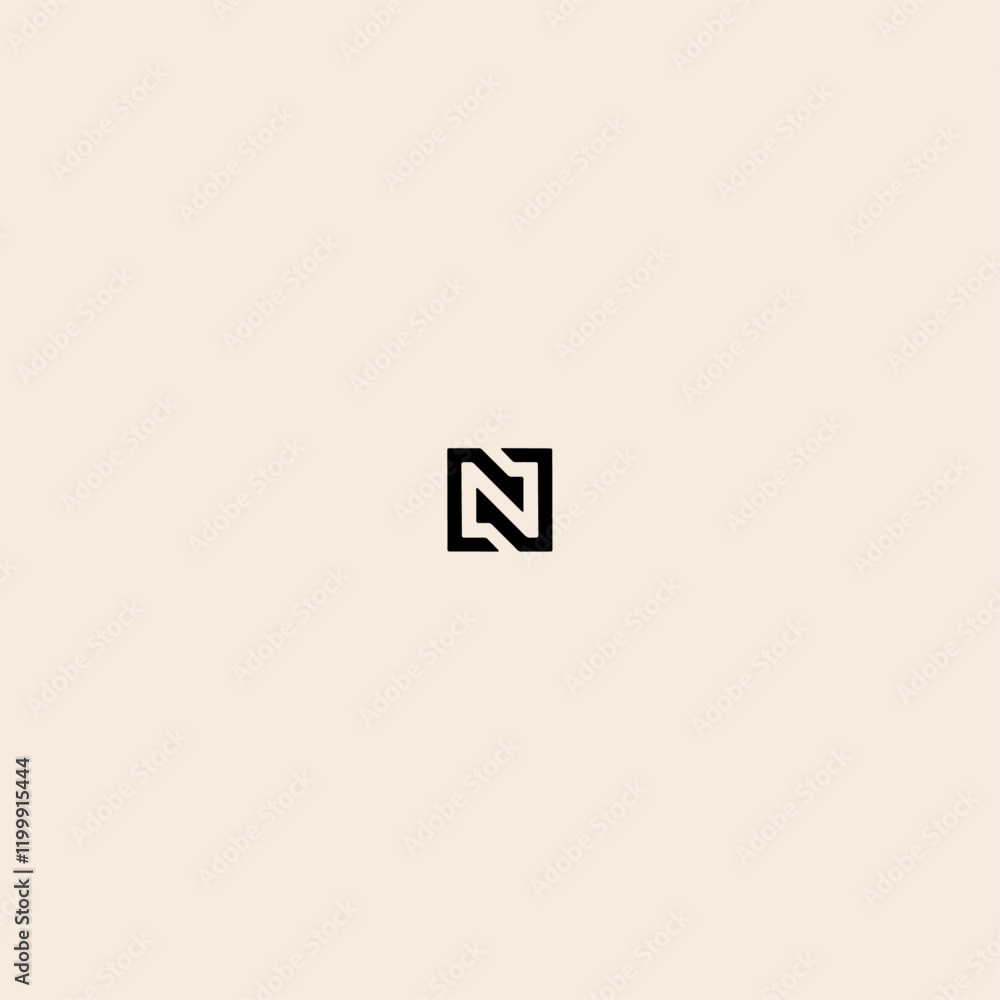 Obraz premium Alphabet N logo icon flat vector design.