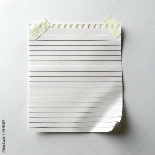 Obraz na płótnie piece of ruled note paper taped to a white surface w salonie