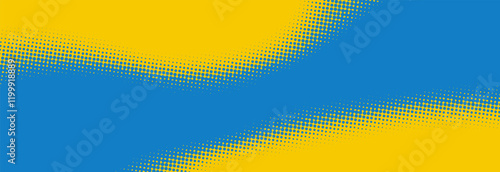 Yellow and blue pop art retro comic background with halftone dots desing, vector illustration eps10