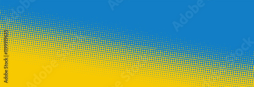 Modern yellow and blue pop art background with halftone dots desing in comic style, vector illustration eps10	