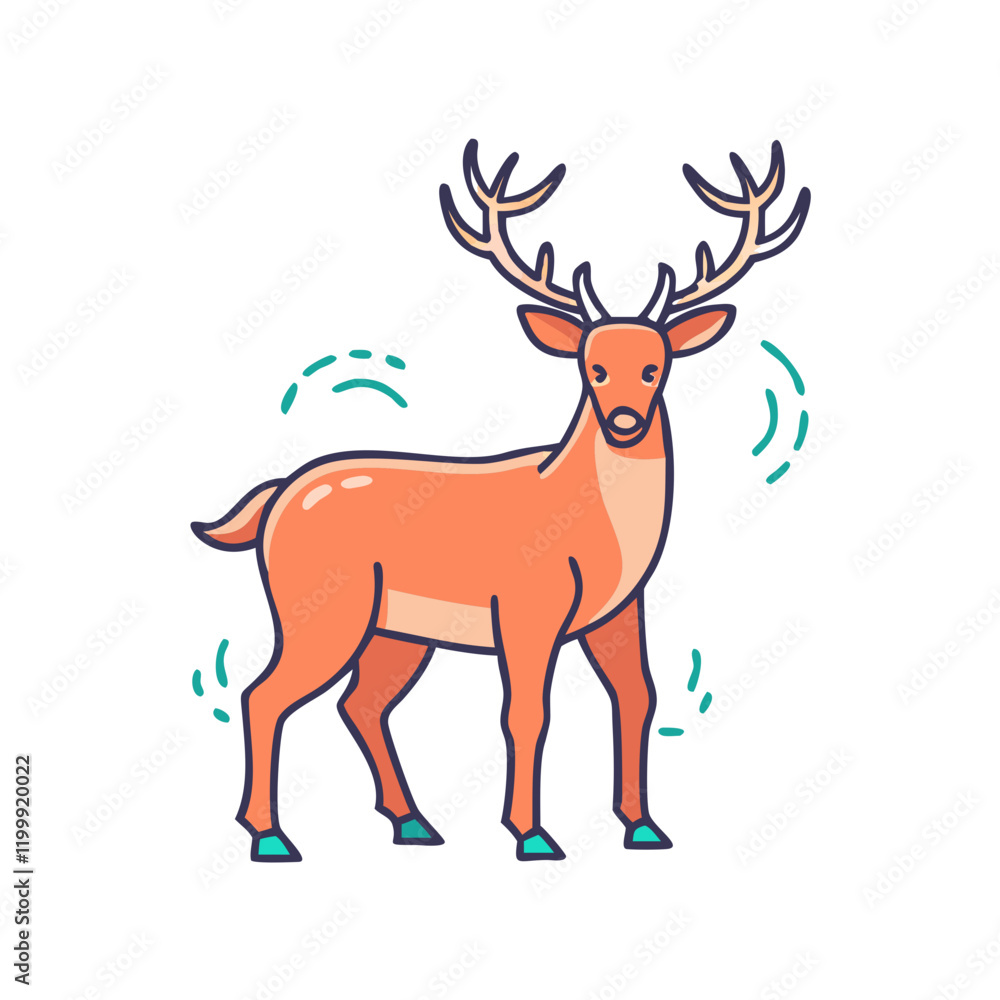 Obraz premium deer icon, deer vector illustration-simple illustration of deer, perfect for deer logos and themed design 