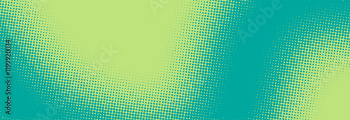 Bright turquoise green pop art retro background with halftone in comics style vector illustration eps10