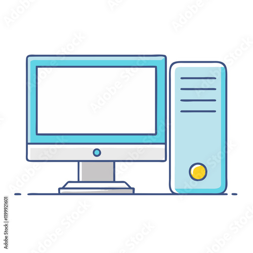 desktop pc icon, desktop pc vector illustration-simple illustration of desktop pc, perfect for desktop pc logos and themed design 