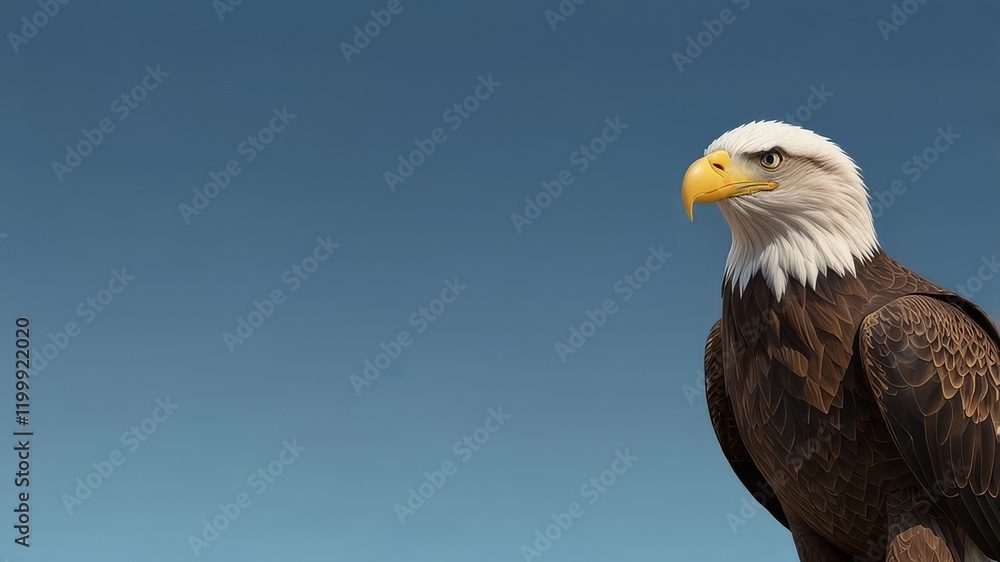 Fototapeta premium The bald eagle in flight.