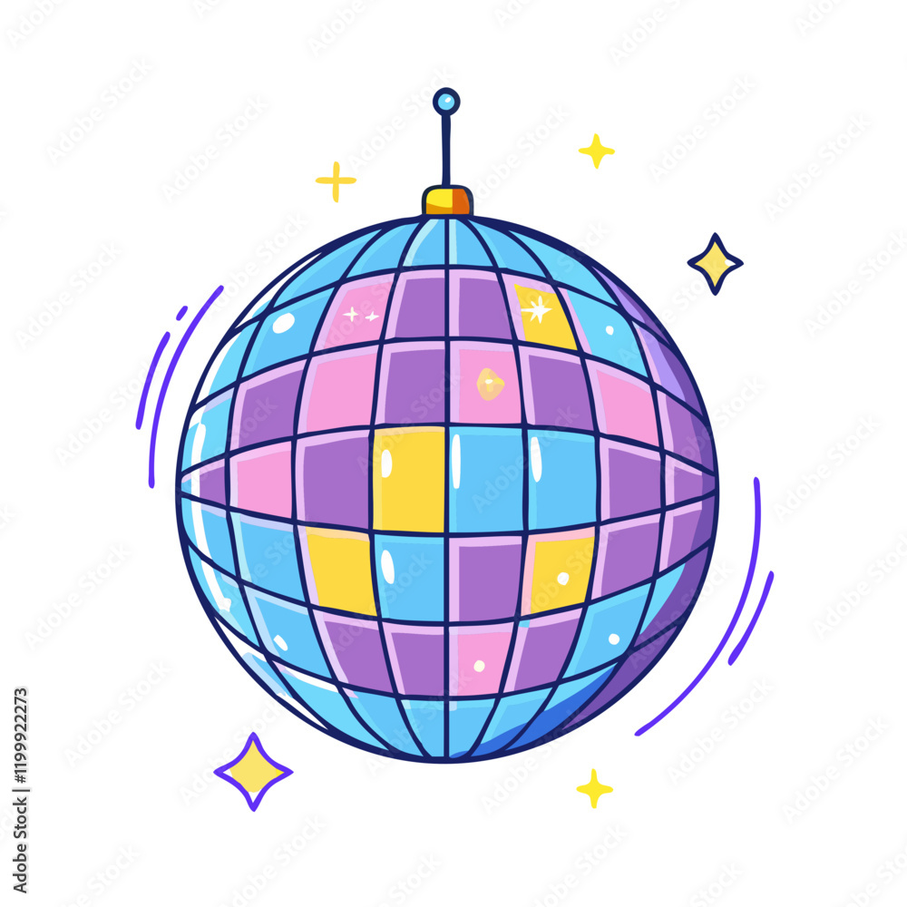 Fototapeta premium disco ball icon, disco ball vector illustration-simple illustration of disco ball, perfect for disco ball logos and themed design 