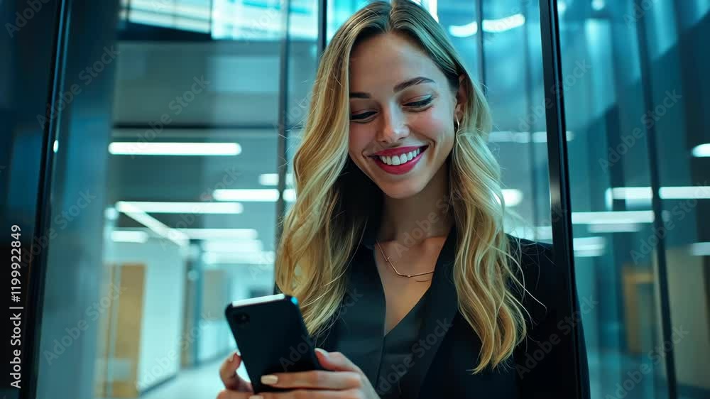 The Smiling Businesswoman with Phone The Smiling Businesswoman with Phone
