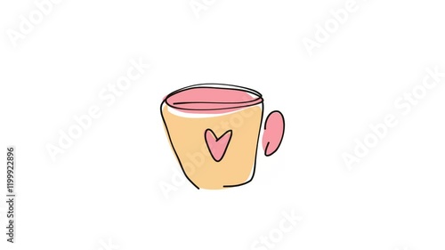 heart mug on white background video photo