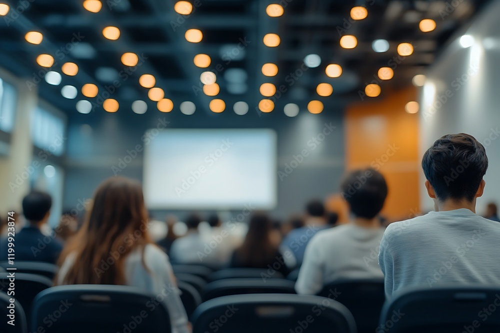 Large Business Presentation Audience In Seminar Room Large Business Presentation Audience In Seminar Room