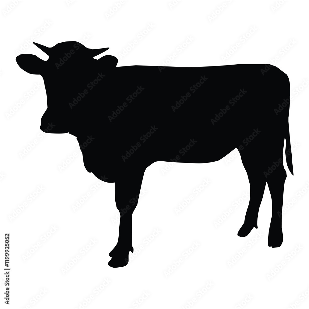 A black cow on a white background A black cow on a white background