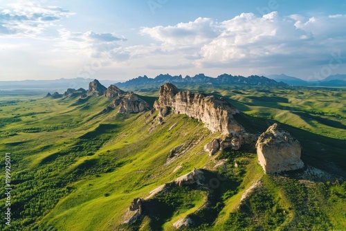 Breathtaking aerial view of inzerskie zubchatki peaks showcasing stunning rock formations in ural mountains and scenic inzerkiye mountain range in bashkortostan for travel enthusiasts photo