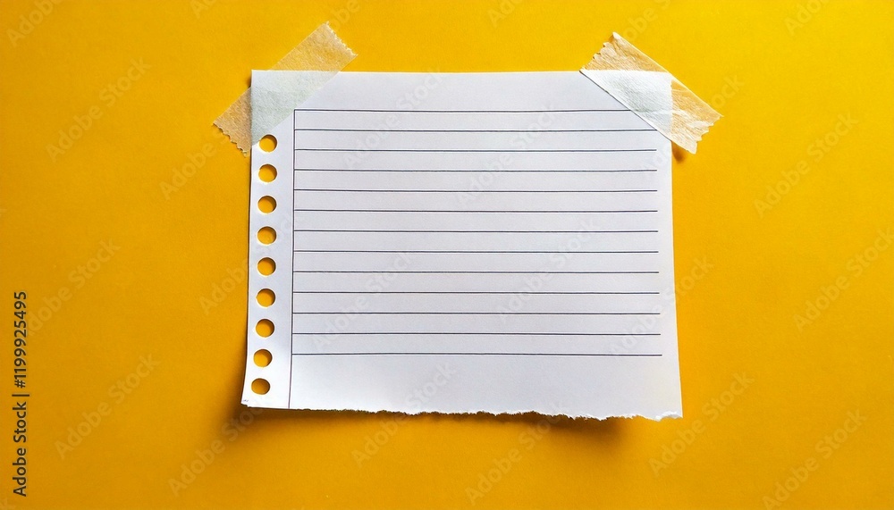 white note paper on a yellow surface