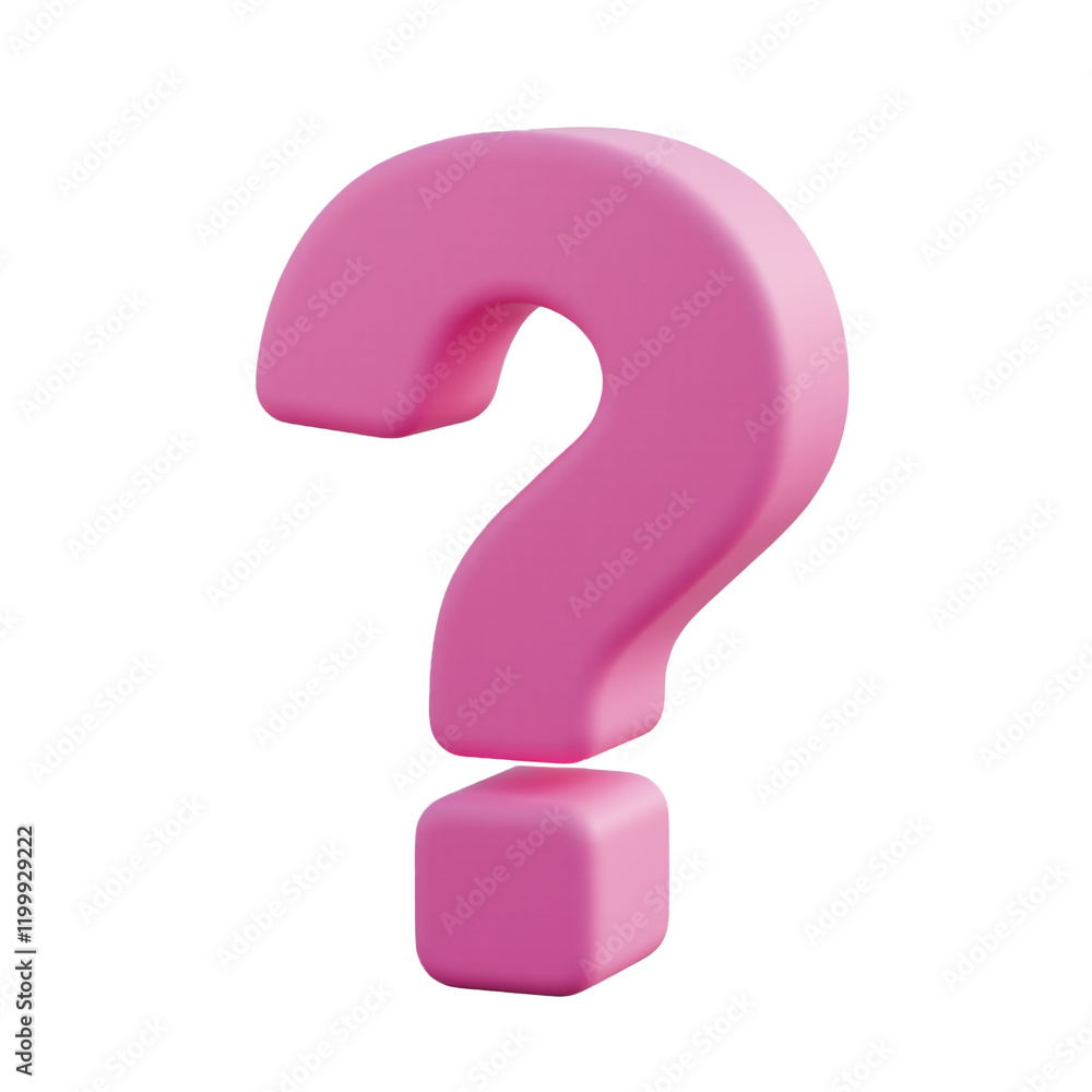 Naklejka premium 3D question mark , 3d render icon isolated on transparent background. Cutout