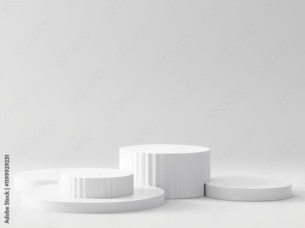 White podium for exhibition product minimal add object natural plant background for mockup cosmetic and other product White podium for exhibition product minimal add object natural plant background for mockup cosmetic and other product