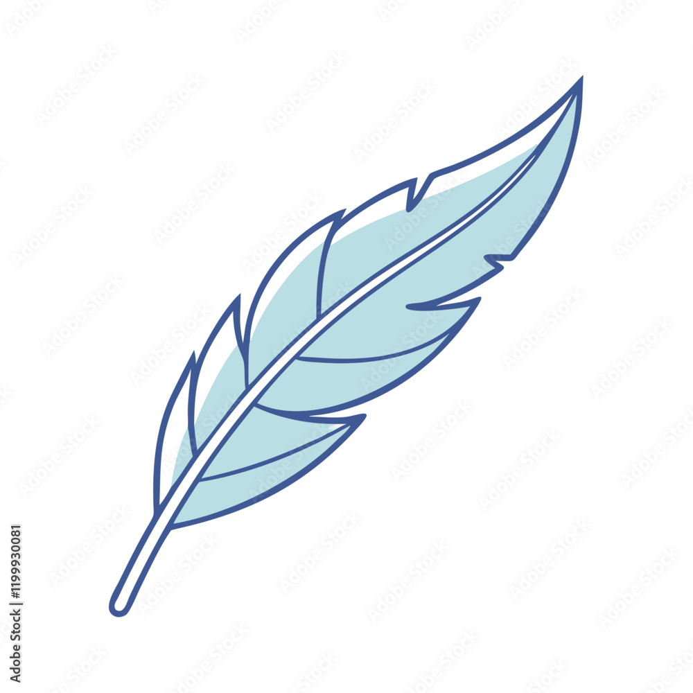 Fototapeta premium feather icon, feather vector illustration-simple illustration of feather, perfect for feather logos and themed design 