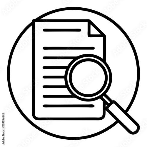 Search paper document icon outline vector Online market
