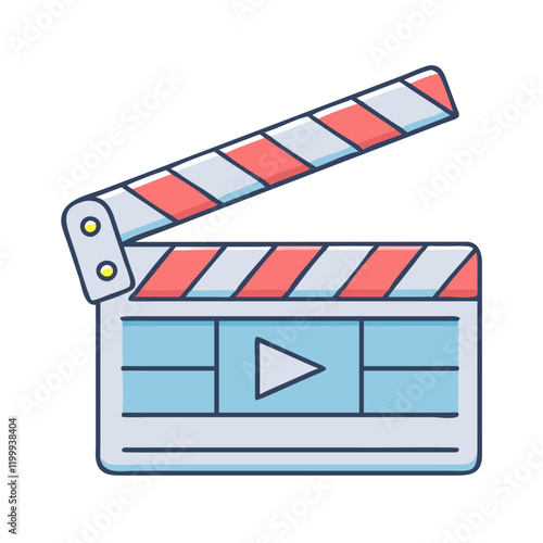 glossy movie clapper icon, glossy movie clapper vector illustration-simple illustration of glossy movie clapper, perfect for glossy movie clapper logos and themed design 