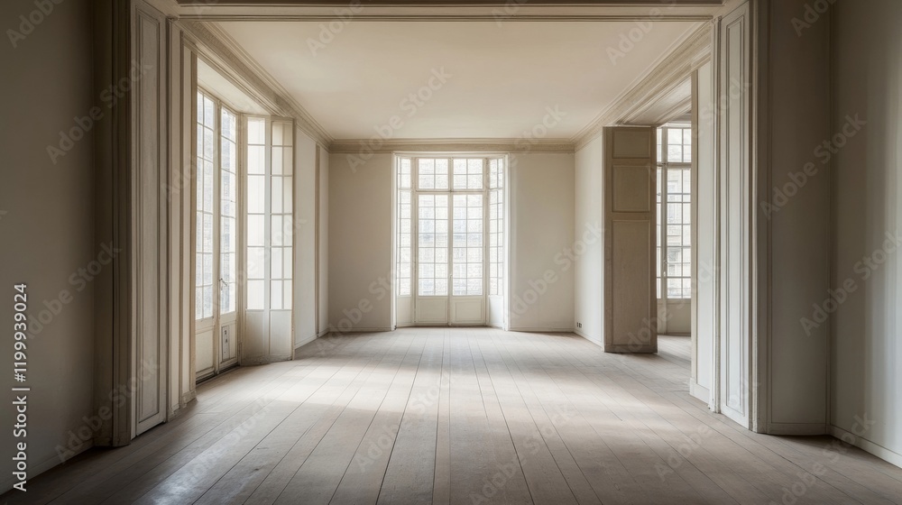 Fototapeta premium empty room with windows