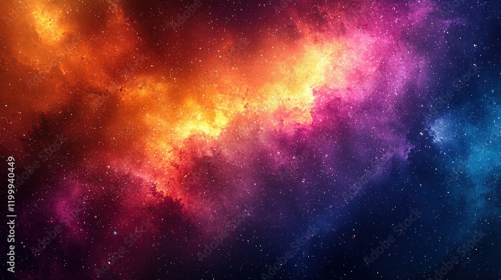Fototapeta premium Vivid nebula with cosmic dust and stars. Ideal for space-themed designs, backgrounds, wallpapers, or presentations.