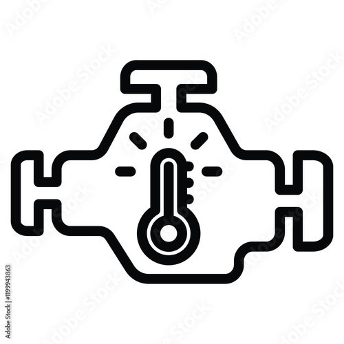 Engine Overheat icon line vector illustration