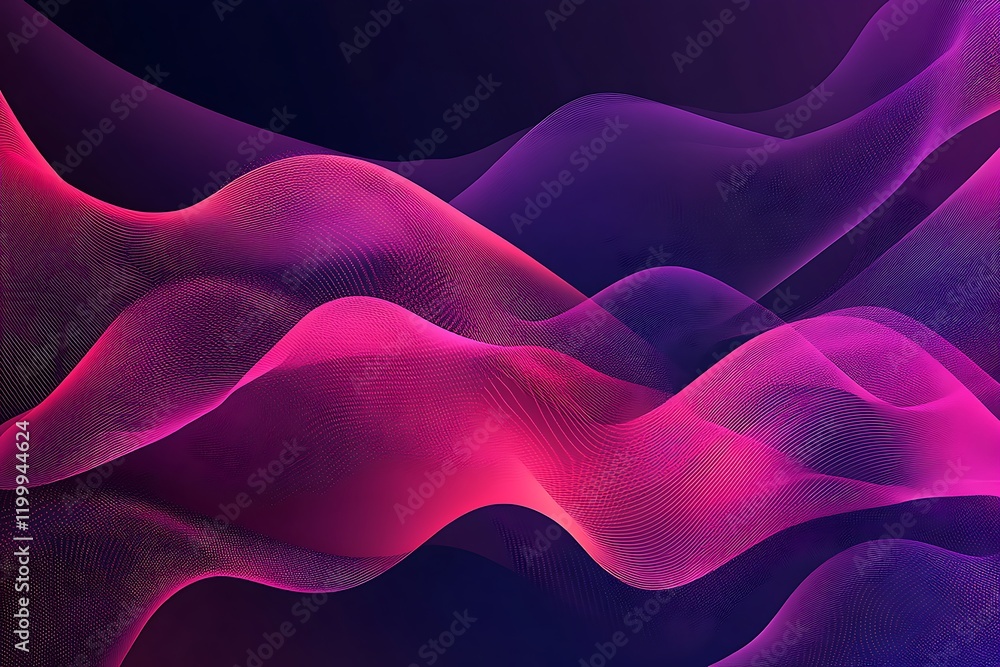 Dynamic Abstract Waves in Vibrant Pink and Purple Dynamic Abstract Waves in Vibrant Pink and Purple