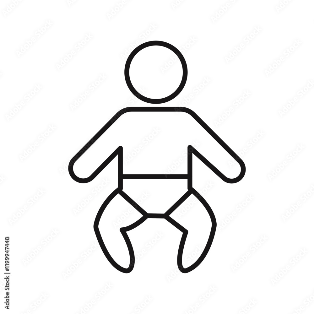 Baby icon Flat simple outline Baby icon Flat simple outline
