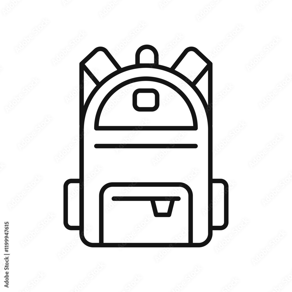 Backpack icon Flat simple outline Backpack icon Flat simple outline