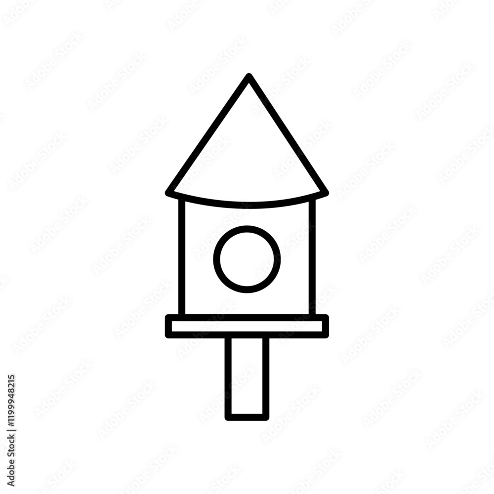 Bird house icon Flat simple outline Bird house icon Flat simple outline