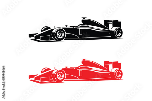 racing car silhouettes with white background