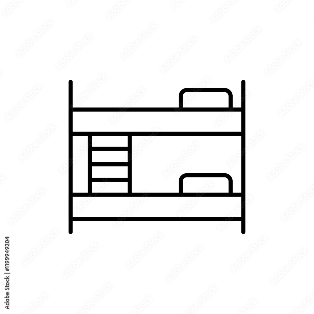 Bunk bed icon Flat simple outline Bunk bed icon Flat simple outline