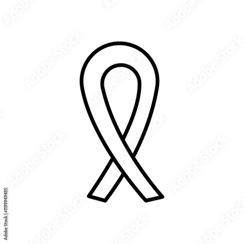 Cancer ribbon icon Flat simple outline