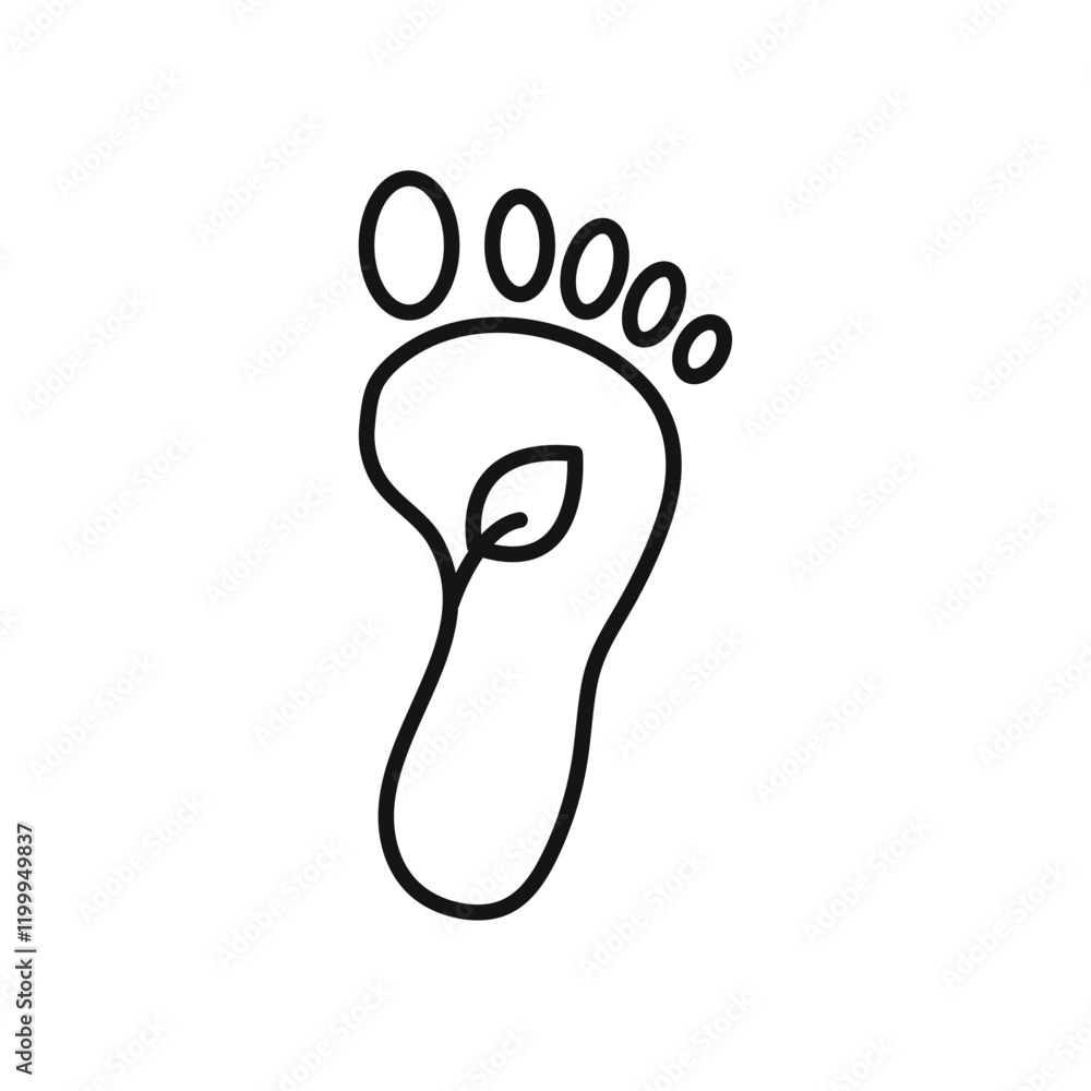 Carbon footprint icon Flat simple outline Carbon footprint icon Flat simple outline