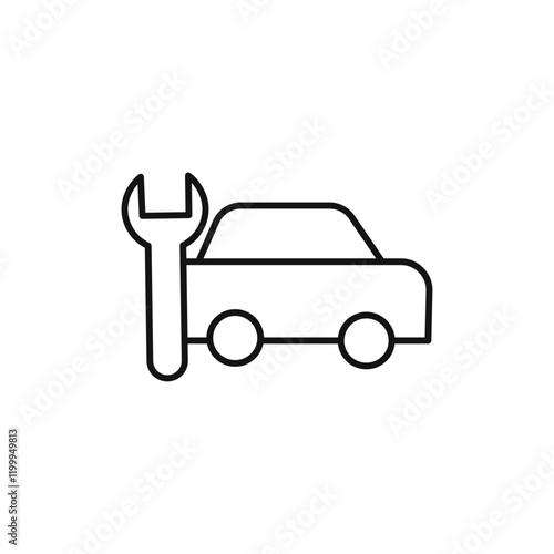 Car repair icon Flat simple outline