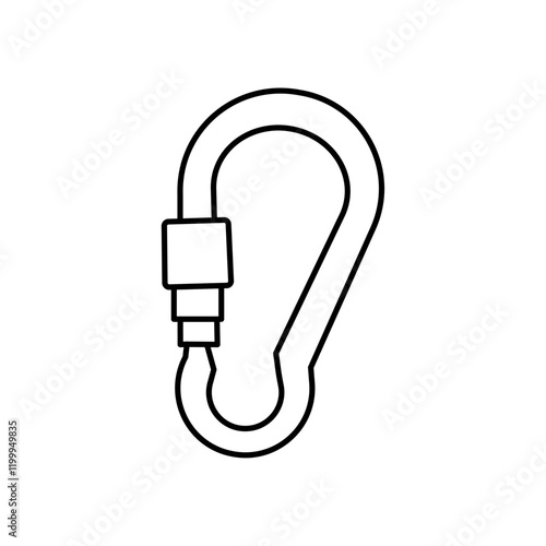 Carabiner icon Flat simple outline