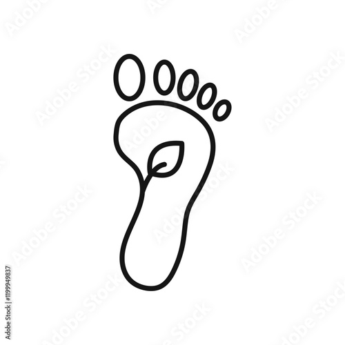 Carbon footprint icon Flat simple outline