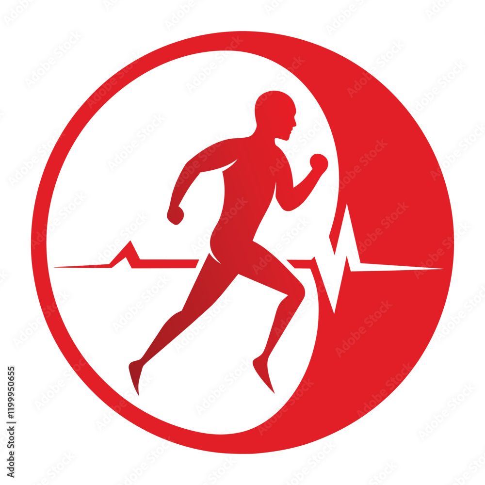 Man is running sports logo vector art illustration. Man is running sports logo vector art illustration.