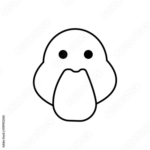 Duck icon Flat simple outline