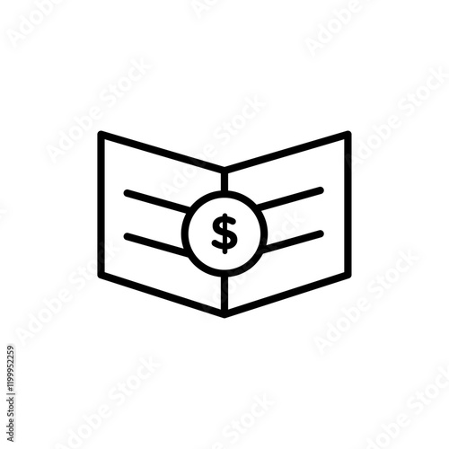 Education cost icon Flat simple outline
